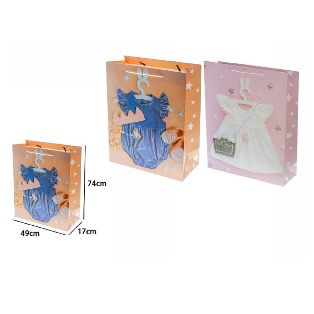 foto del prodotto trade shop busta buste borsa da regalo nascita compleanno bimba 74x49x17cm 69977 2 modelli 