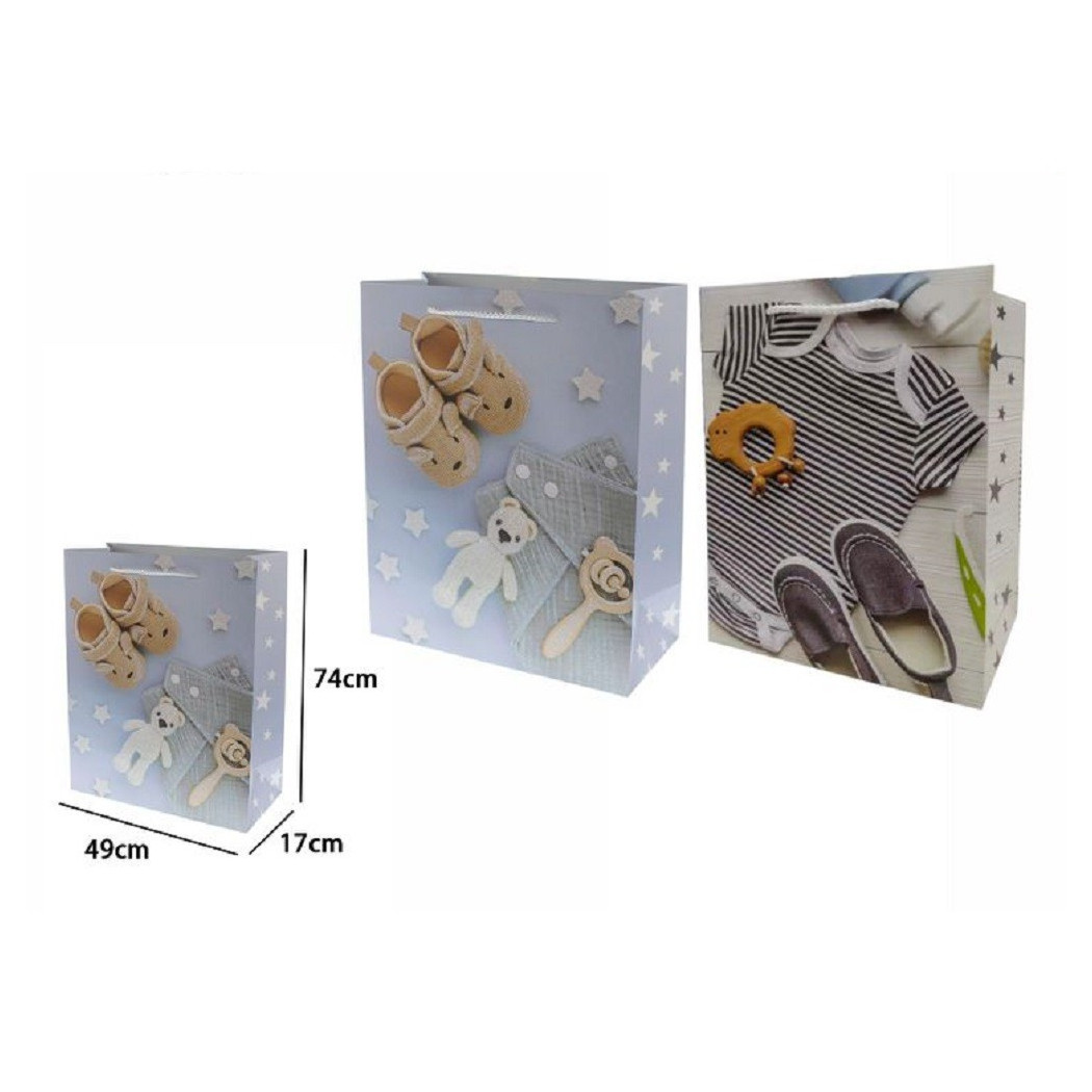 foto del prodotto trade shop busta buste borsa regalo compleanno nascita maschio 74x49x17 cm 69982 2 modelli 