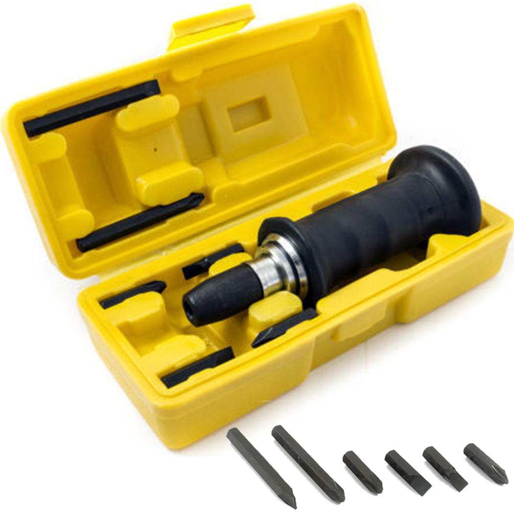 foto del prodotto trade shop cacciavite a percussione 7pz impatto per viti e bulloni professionale giravite 
