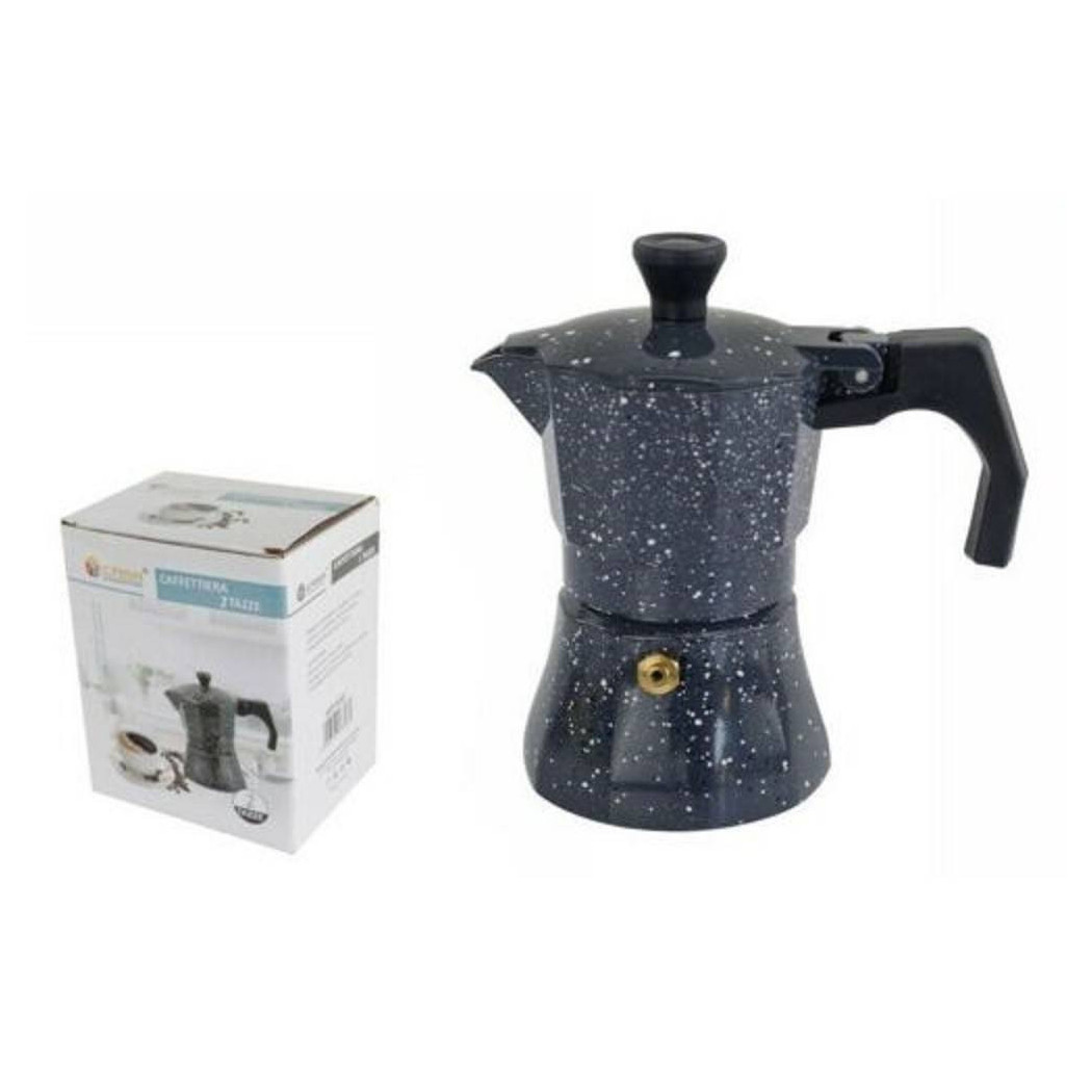 foto del prodotto trade shop caffettiera moka macchinetta caff espresso effetto pietra misura 2 tazze 