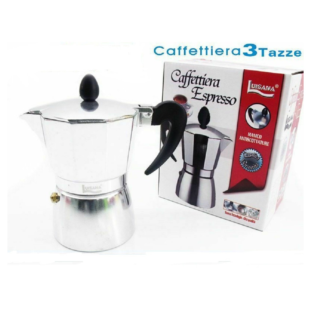 foto del prodotto trade shop caffettiera moka macchinetta caff espresso napoletano misura 3 tazze 