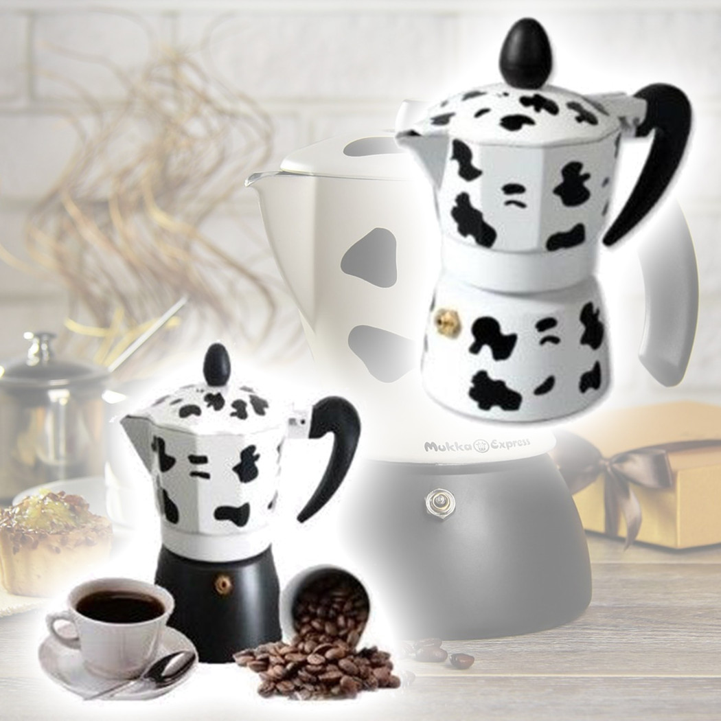 foto del prodotto trade shop caffettiera mucca moka express mukka caffe caff espresso napoletano da 6 tazze 