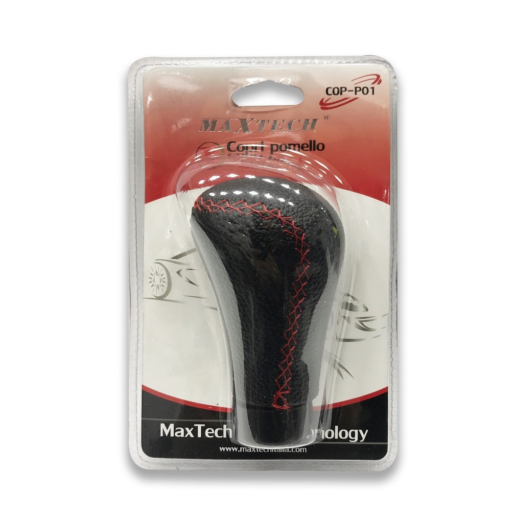 foto del prodotto trade shop cambio universale pomello marce leva per auto camion cuciture rosso maxtech cop p01 