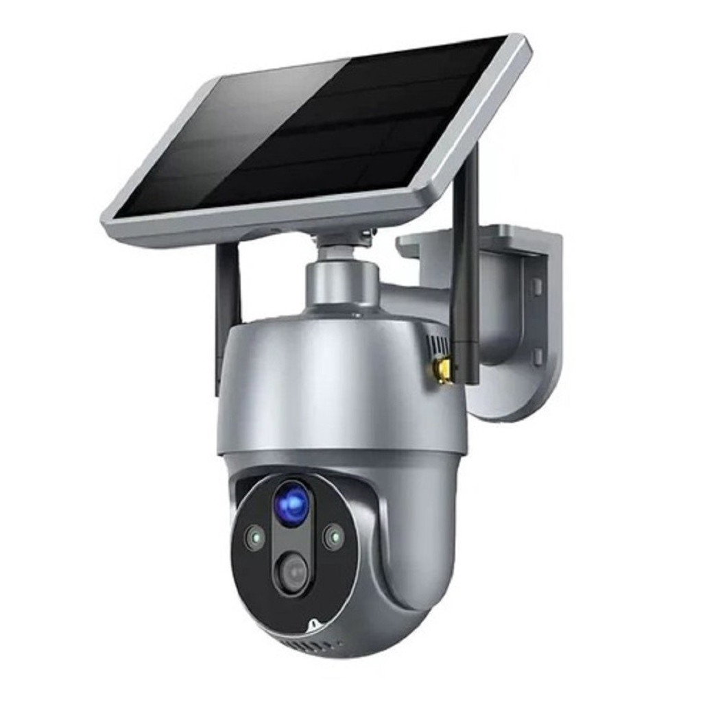 foto del prodotto trade shop camera con pannello solare wifi p2p 355 12a 3,6mm audio bidirezionale q sx01 