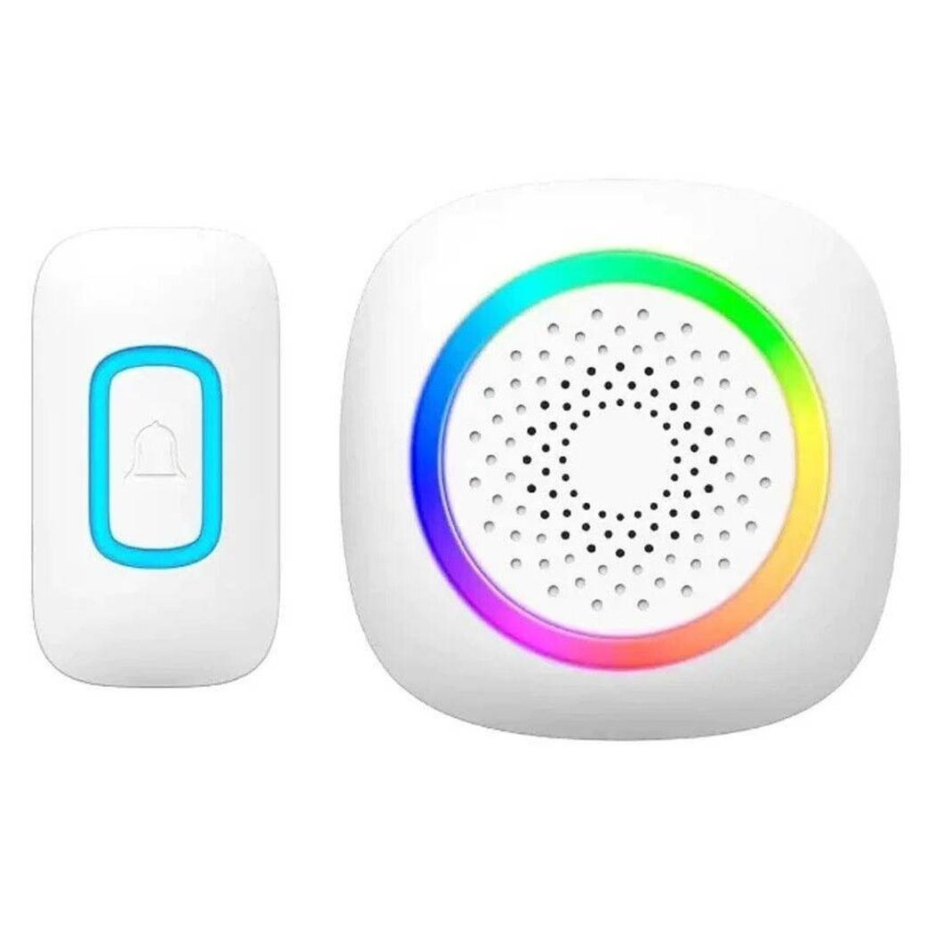 foto del prodotto trade shop campanello senza fili wireless per casa ufficio luce rgb 60 melodie rl 3995 