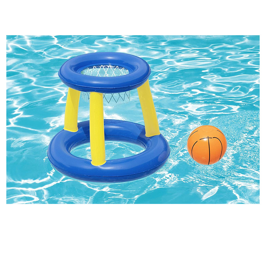 foto del prodotto trade shop canestro da basket gioco gonfiabile per bambini splash 39 n 39 hoop 61cm palla 52418 
