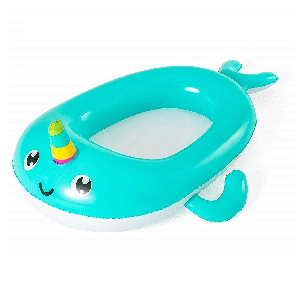foto del prodotto trade shop canotto forma narvalo canottino gonfiabile piscina mare 118x89 cm bambini 34120 