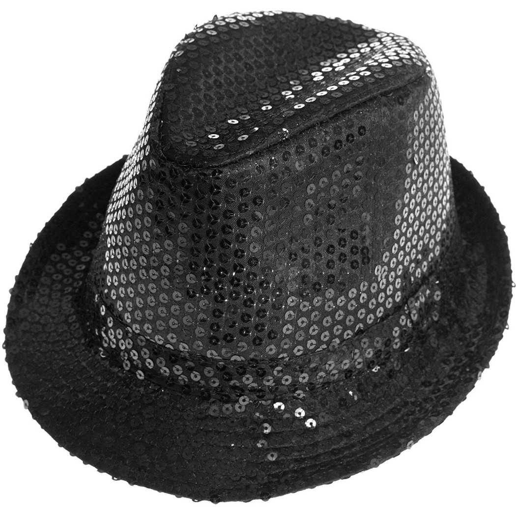 foto del prodotto trade shop cappello borsalino paillettes nero spettacolo teatro paillette uomo donna 
