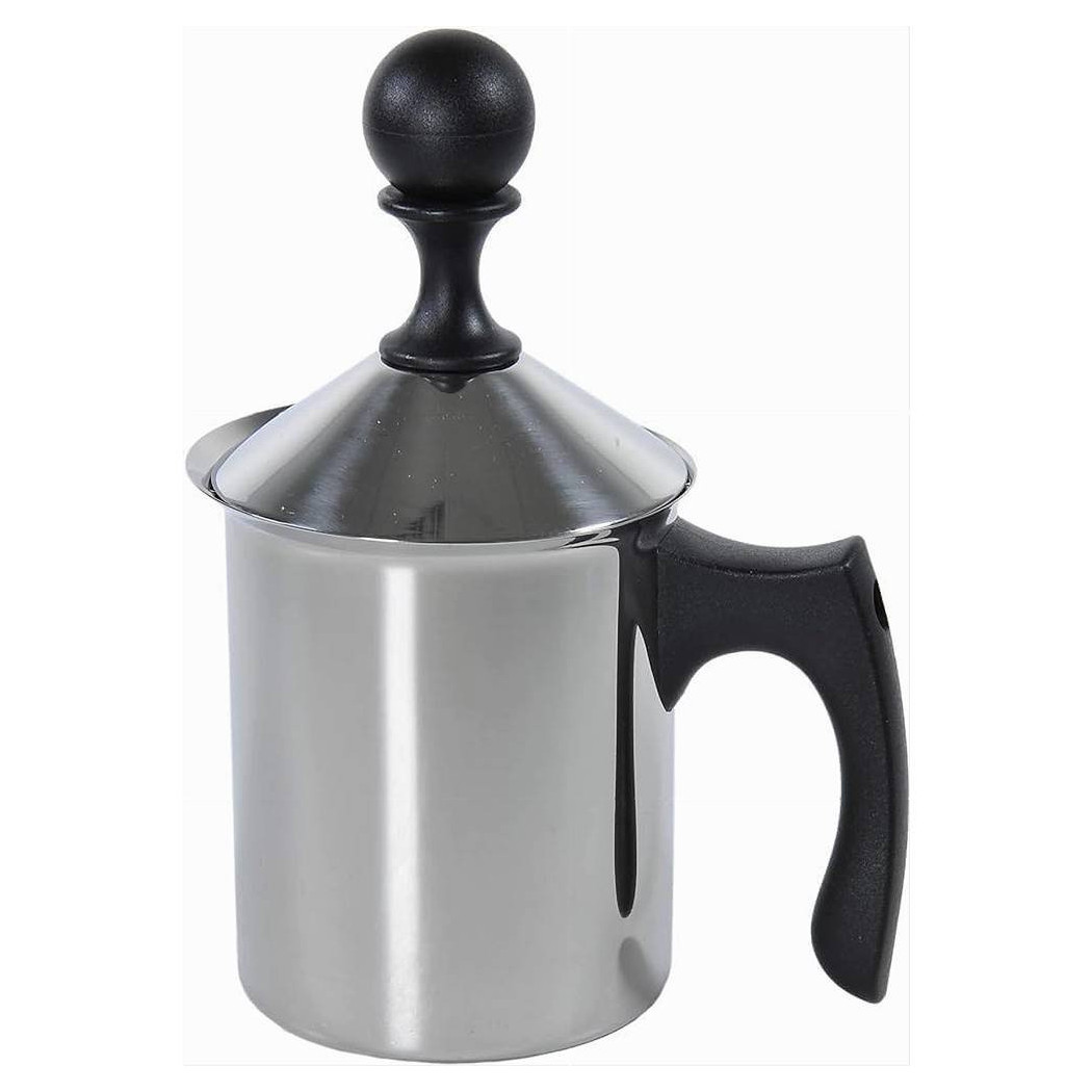 foto del prodotto trade shop cappucciniera con doppio filtro 3 tazze da 40 cl in acciaio utensile colazione 