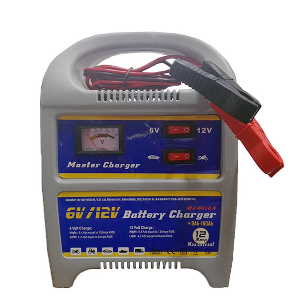foto del prodotto trade shop carica batterie portatile per auto moto barca camper 12v 8 ampere carica starter 