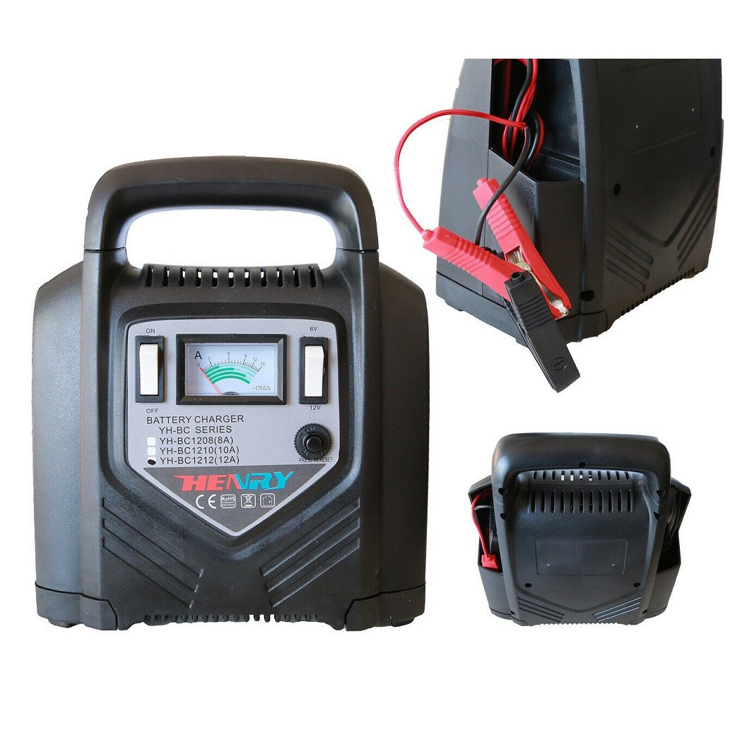 foto del prodotto trade shop - caricabatteria auto 12v moto 6v carica batterie 12a accesori 6v 12v bc-1212 -