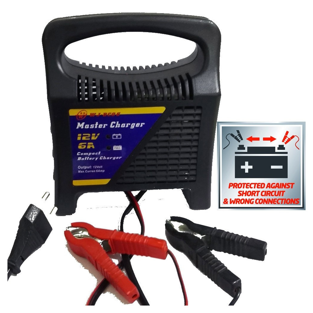 foto del prodotto trade shop caricabatterie batteria piombo per moto scooter con voltaggio da 12v 6 ampere 