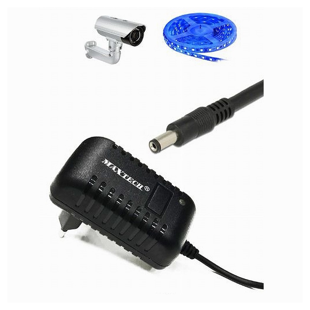 foto del prodotto trade shop caricabatterie dc 5,5mm x 2,1 mm trasformatore output 12v 3000ma maxtech ca s017t 