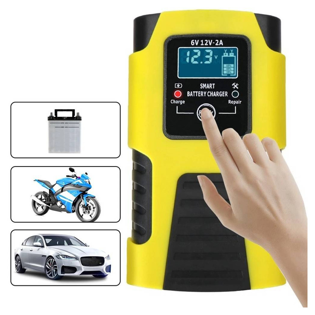 foto del prodotto trade shop caricabatterie intelligente avviatore emergenza batteria auto moto 6v 6a 12v 4a j99 