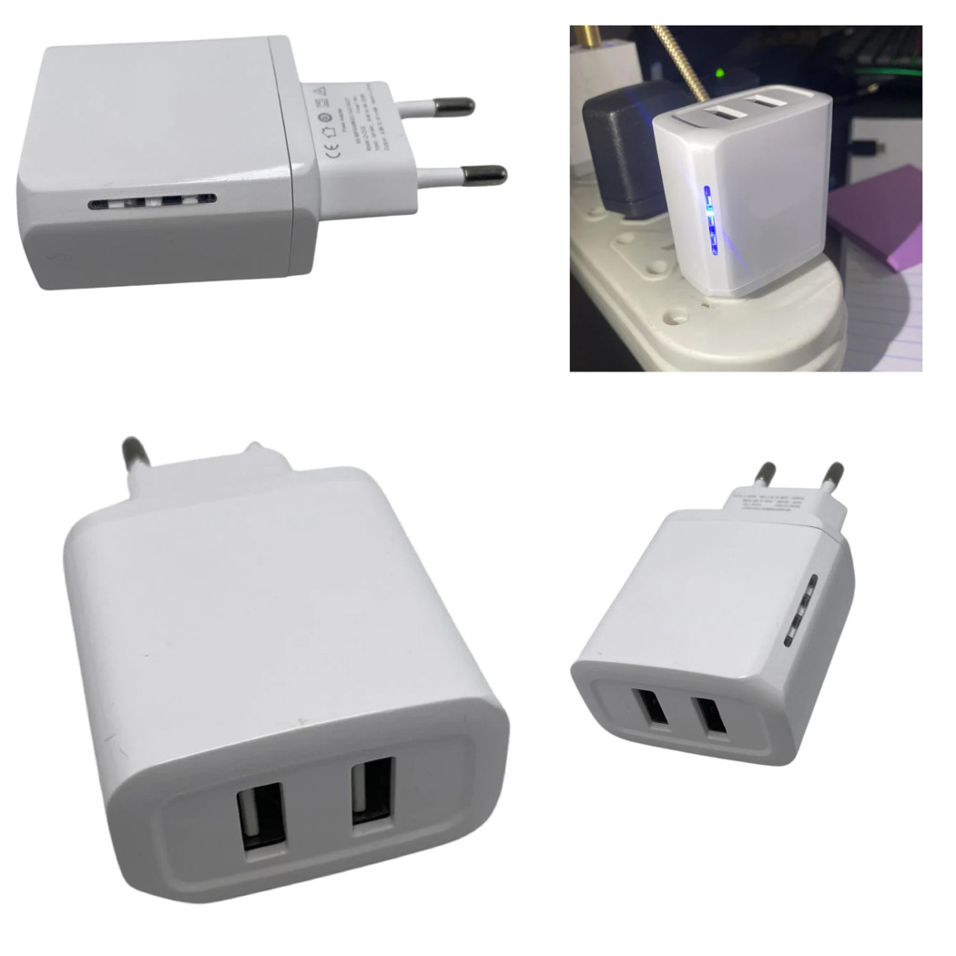 foto del prodotto trade shop caricatore alimentatore caricabatterie 18w 5v 4,8a con doppia entrata usb q cd10 