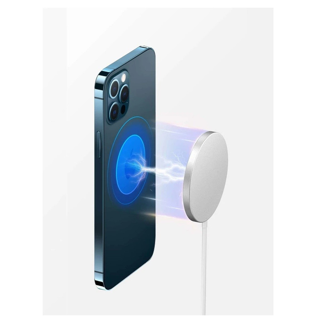 foto del prodotto trade shop caricatore senza fili magnetico compatibile con iphone 12 ricarica veloce 