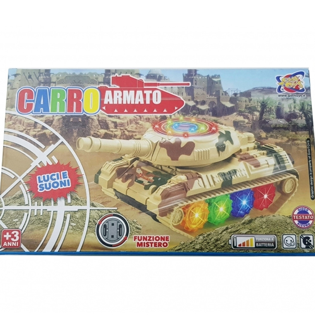 foto del prodotto trade shop carro armato con led luci suoni funzione mistero arma tiger gioco bambini bimbo 