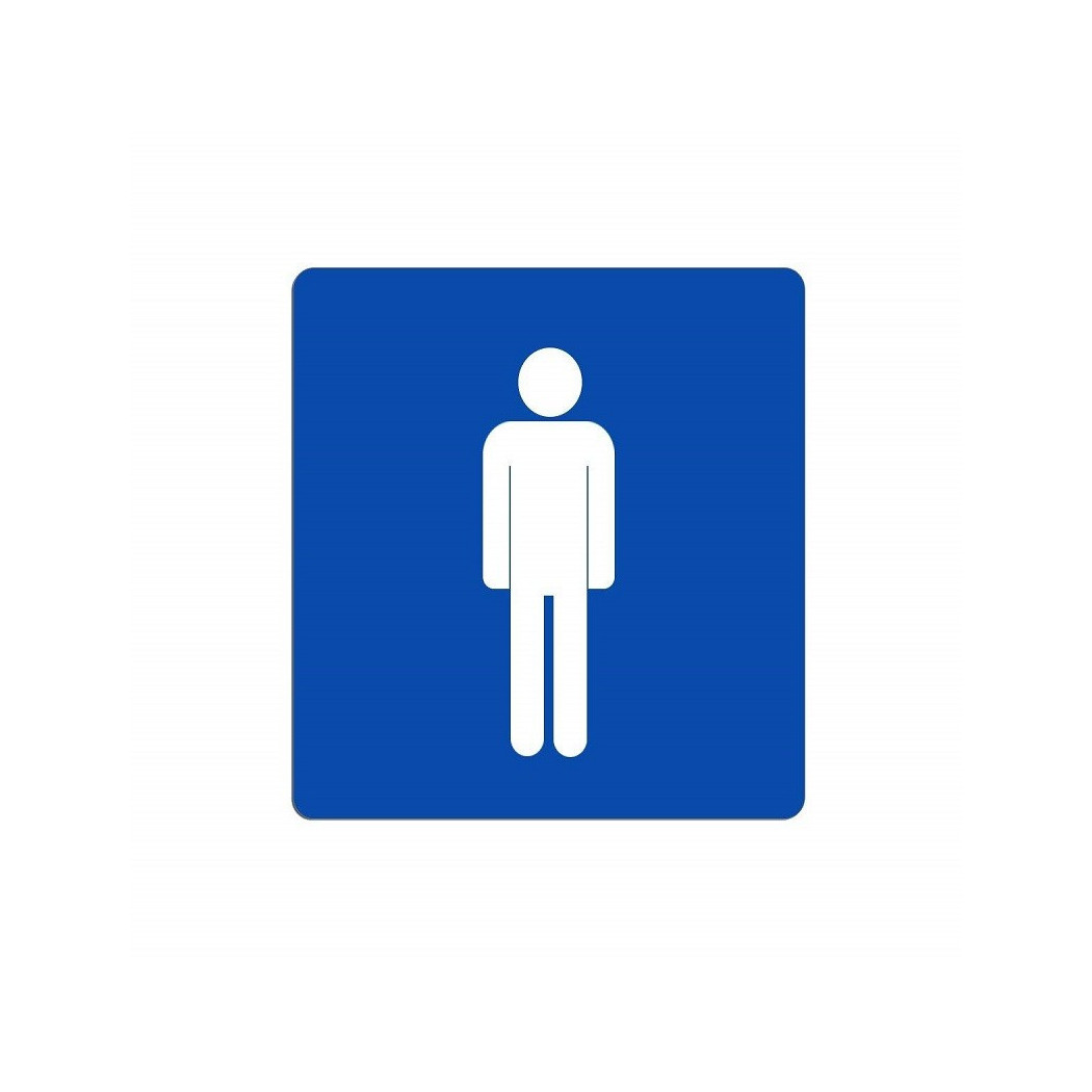 foto del prodotto trade shop cartello uomo segnaletica wc toilette bagno targa adesiva plastificato 