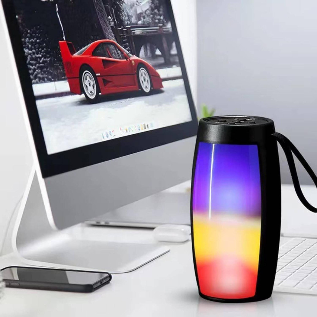 foto del prodotto trade shop cassa portatile bluetooth 5w stereo bluetooth luce a led altoparlante esterno 