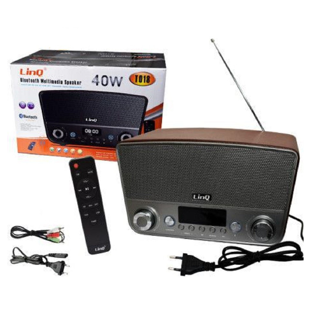 foto del prodotto trade shop cassa speaker altoparlante bluetooth multimedia 40w lcd radio fm microsd usb t018 