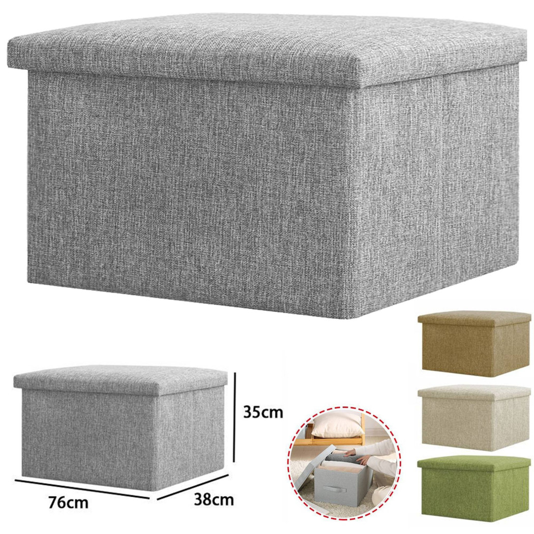 foto del prodotto trade shop cassapanca pouf contenitore pieghevole panca sgabello poggiapiedi in tessuto 