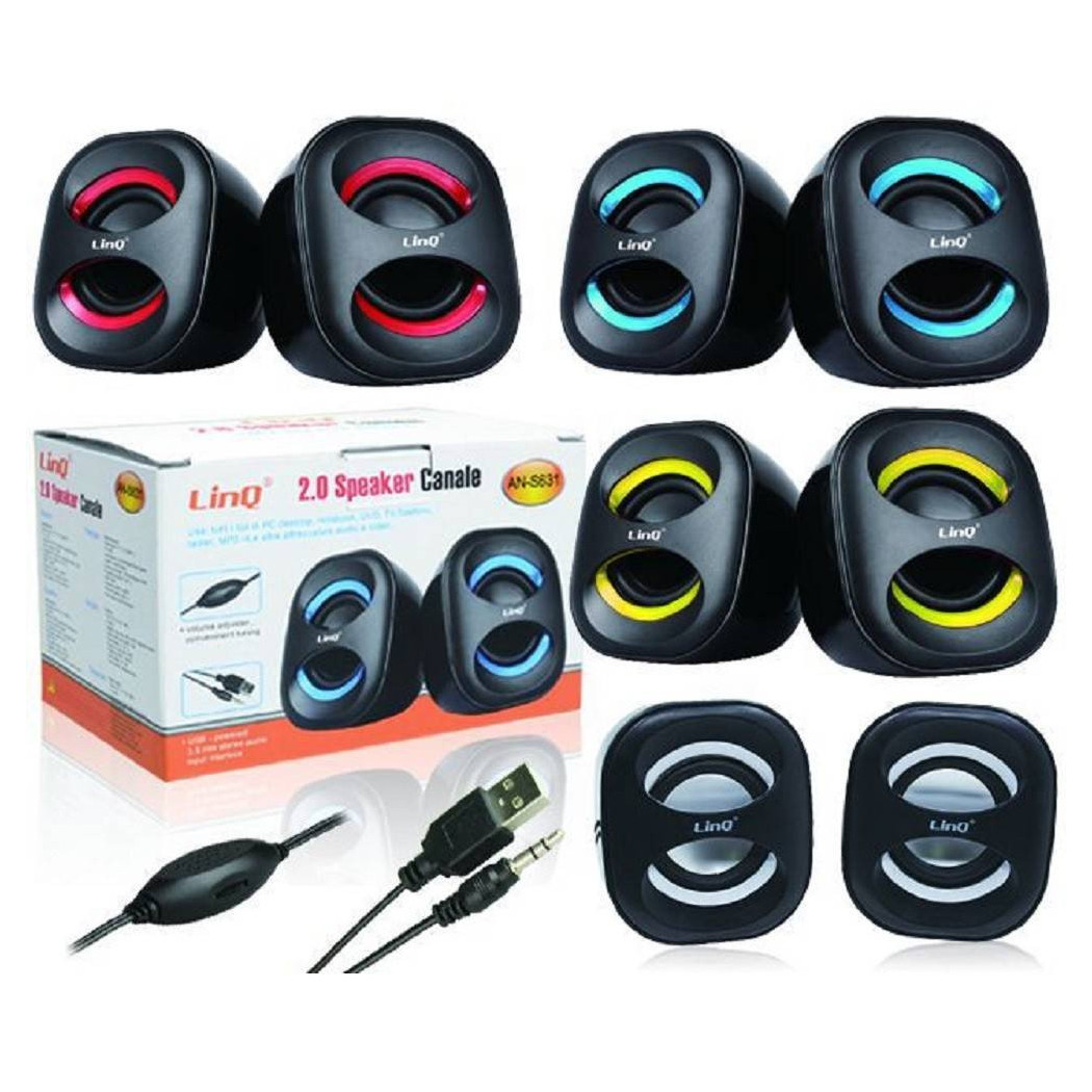 foto del prodotto trade shop casse speaker usb jack 3w altoparlante per notebook pc tv dvd mp3 tablet an s631 