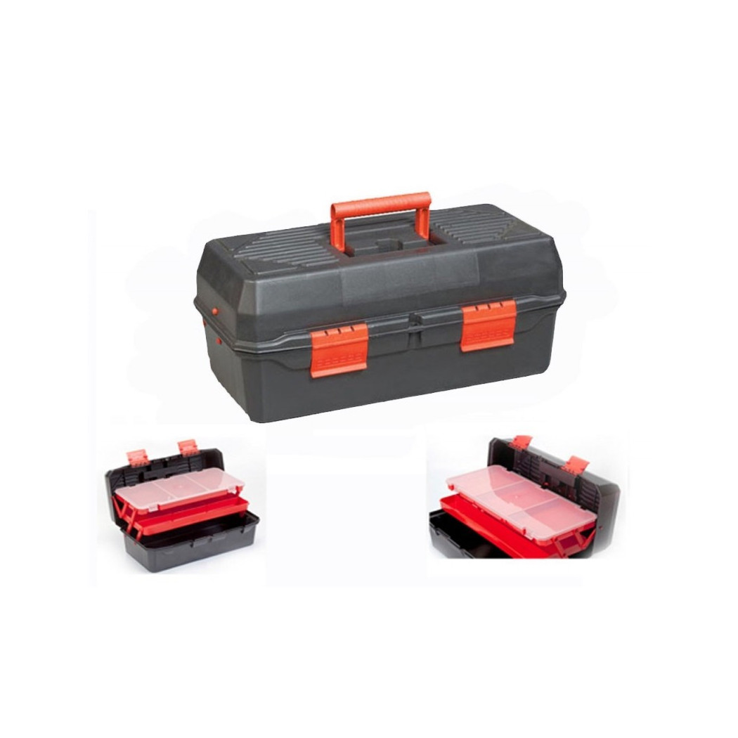 foto del prodotto trade shop cassetta 43cm 17 quot porta utensili valigetta borsa attrezzi in plastica minuteria scomparti interni 