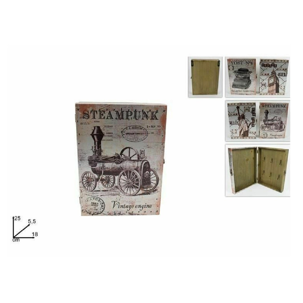 foto del prodotto trade shop cassetta portachiavi porta chiavi fantasia vintage in legno arredamento casa 