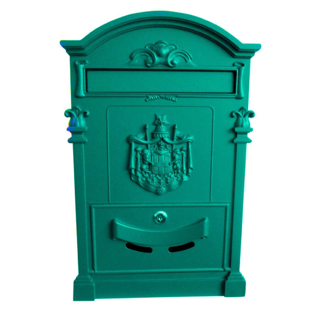 foto del prodotto trade shop cassetta postale buca lettere in stile antico classico in alluminio verniciato azzurro