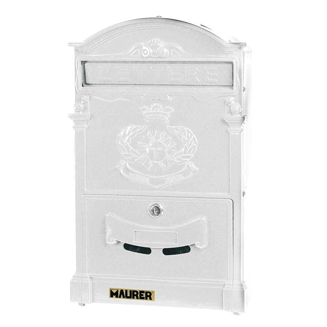 foto del prodotto trade shop - cassetta postale buca lettere in stile antico classico in alluminio verniciato - bianco