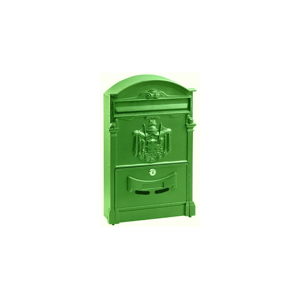 foto del prodotto trade shop cassetta postale buca lettere in stile antico classico in alluminio verniciato verde