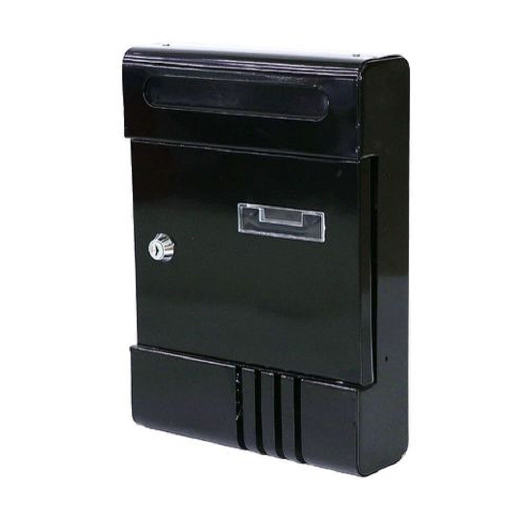 foto del prodotto trade shop - cassetta postale in metallo porta lettere con chiave buca posta h2803 nera 56849 -