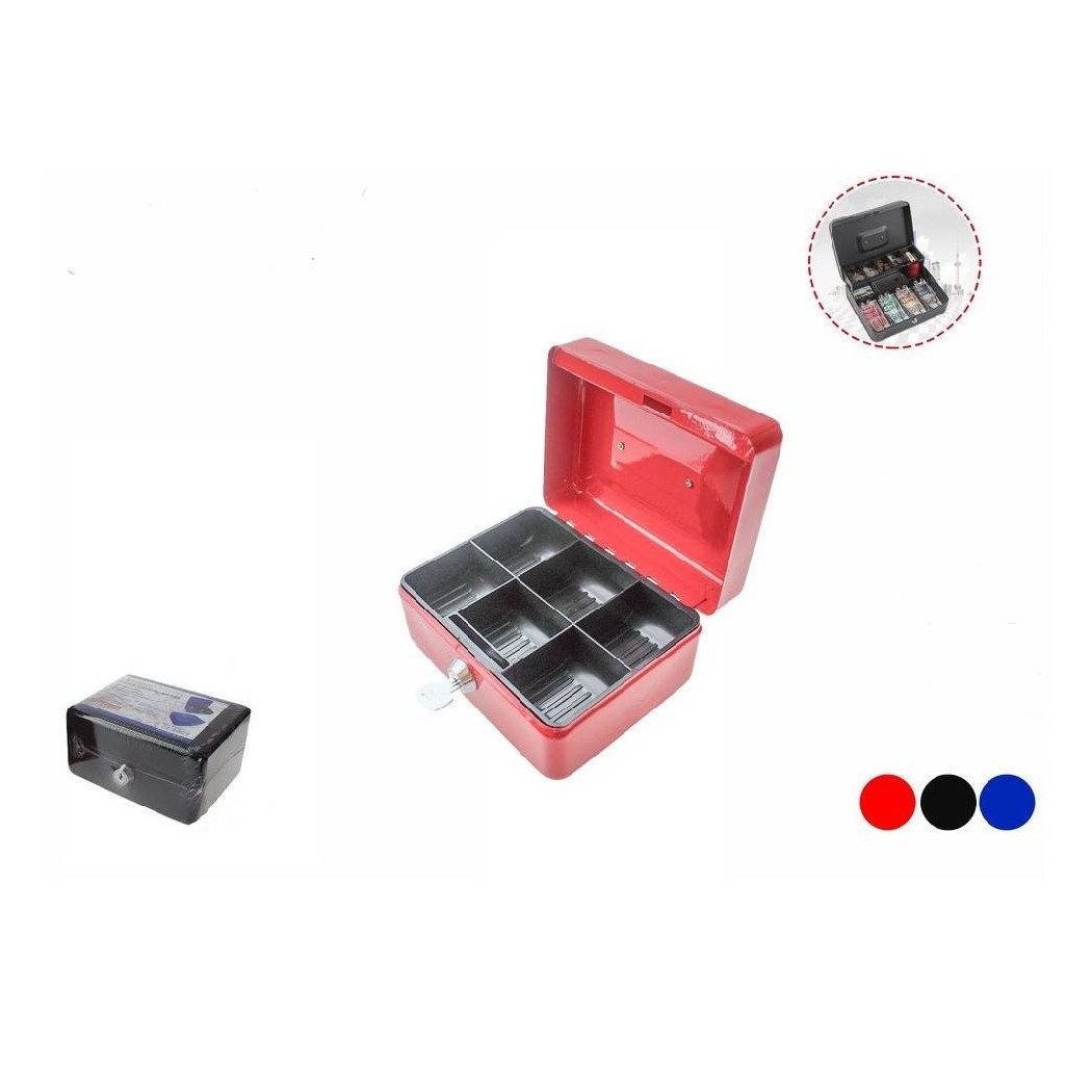 foto del prodotto trade shop cassetta sicurezza in metallo porta valori soldi monete serratura chiave 54916 