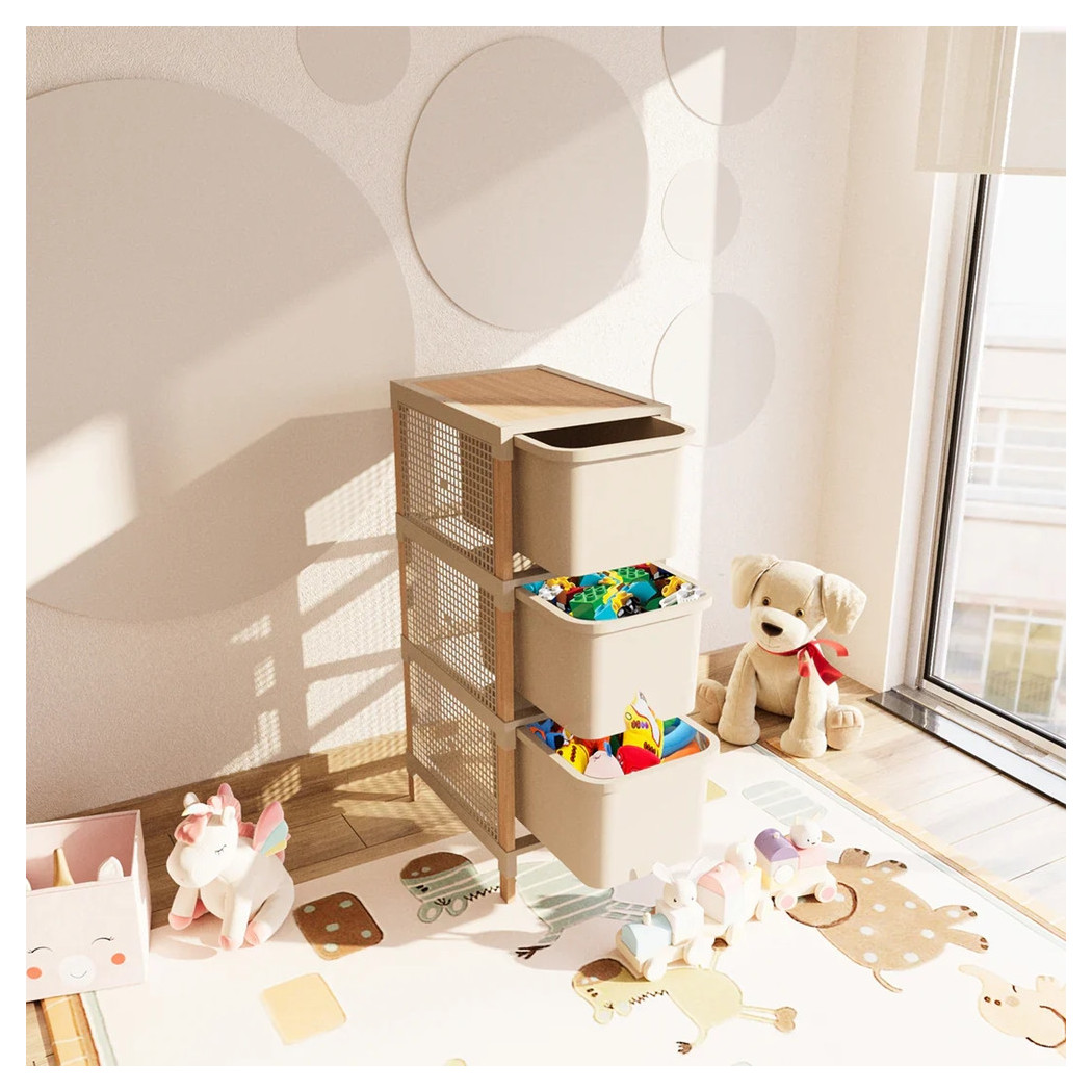 foto del prodotto trade shop cassettiera multiuso 3 cassetti per organizzare vestiti accessori ufficio bagno casa 