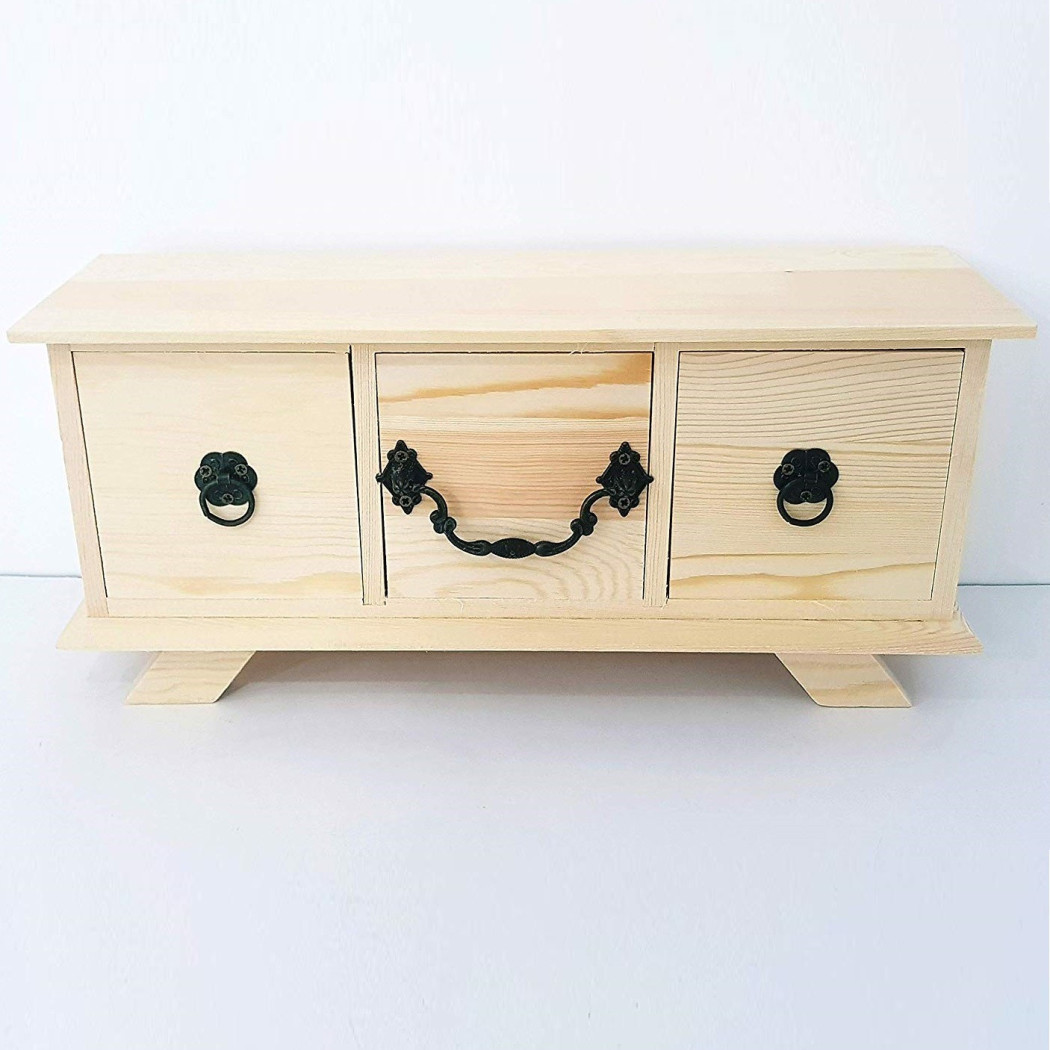 foto del prodotto trade shop cassettiera portaoggetti cassetti orizzontali legno 63810 decoupage 30x14x9cm 