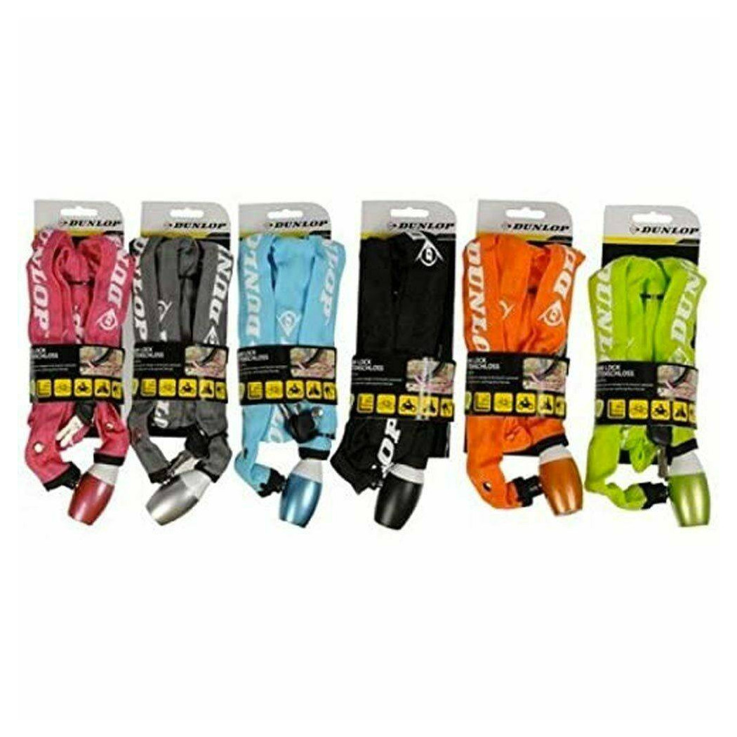 foto del prodotto trade shop catena antifurto moto bicicletta con lucchetto chiavi acciaio 120cm vari colori 