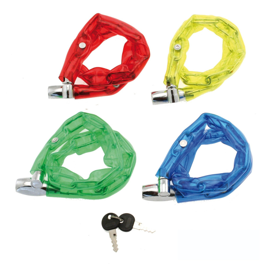 foto del prodotto trade shop catena antifurto moto scooter antigraffio lucchetto bici bicicletta in acciaio 