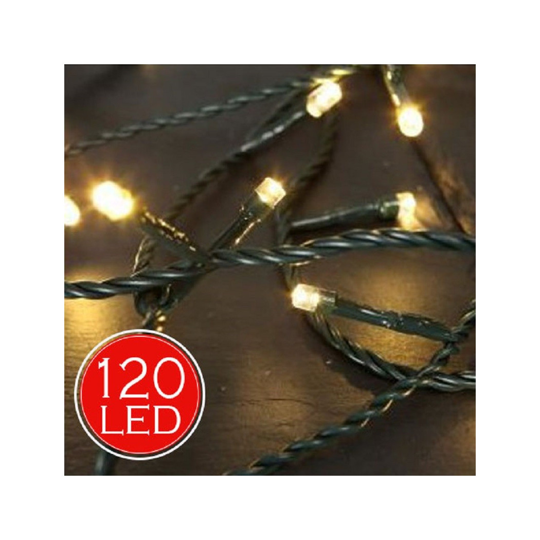 foto del prodotto trade shop catena luminosa 14,5mt luci natale 120 led bianco caldo luminar interno esterno 