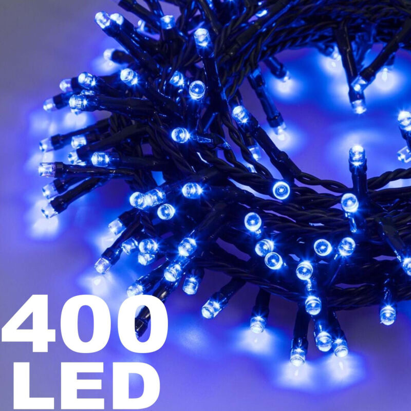 foto del prodotto trade shop catena luminosa 400 luci led lucciole colore blu controller 8 funzioni interno 
