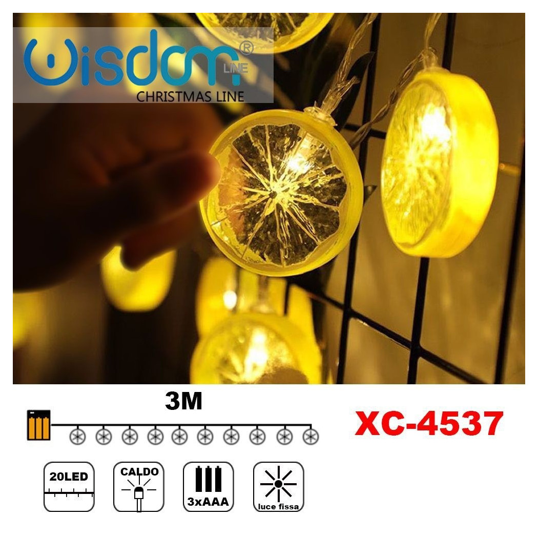 foto del prodotto trade shop catena luminosa fette agrume 20led batteria luce calda fissa decorazioni xc 4537 