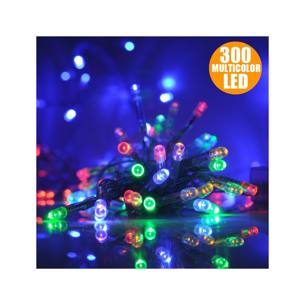 foto del prodotto trade shop catena luminosa natale 300 led multicolor per interno ed esterno decorazioni 