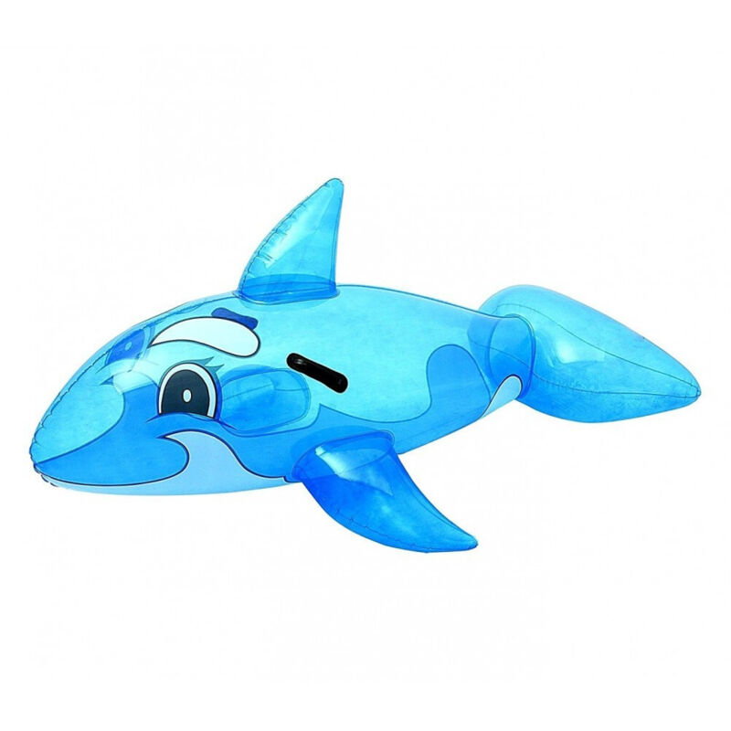 foto del prodotto trade shop cavalcabile a forma di balena 41037 trasparente gonfiabile 157x94cm con maniglie 