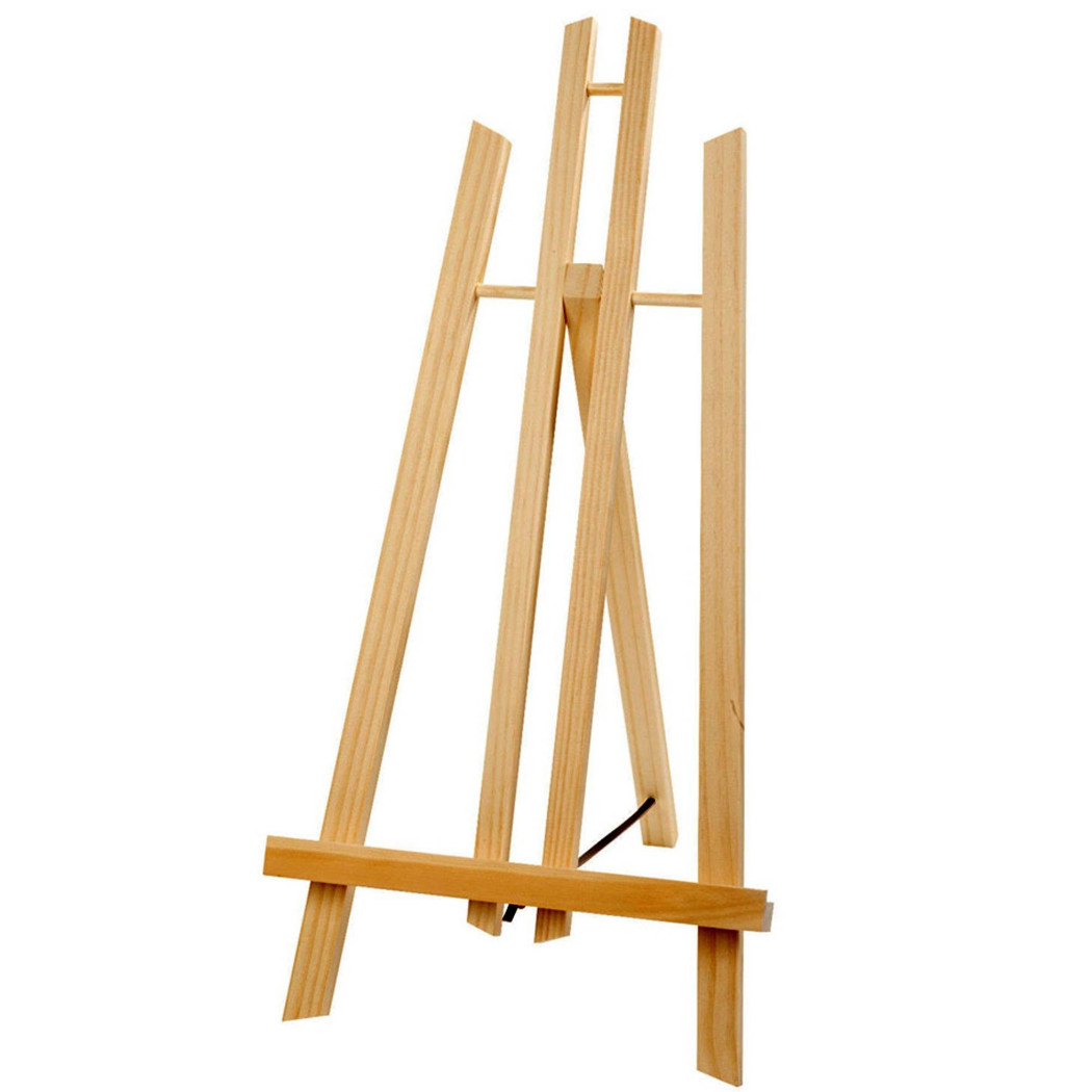 foto del prodotto trade shop cavalletto artistico supporto per pittura tela pieghevole legno 70 cm disegno 