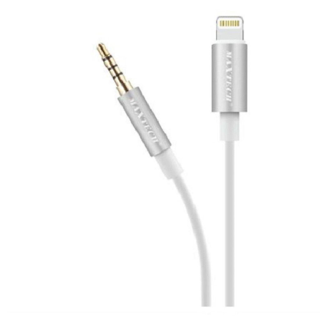 foto del prodotto trade shop cavo 2 mt adattatore audio cuffie aux 3,5mm jack tripolare a lightning aux ln03 