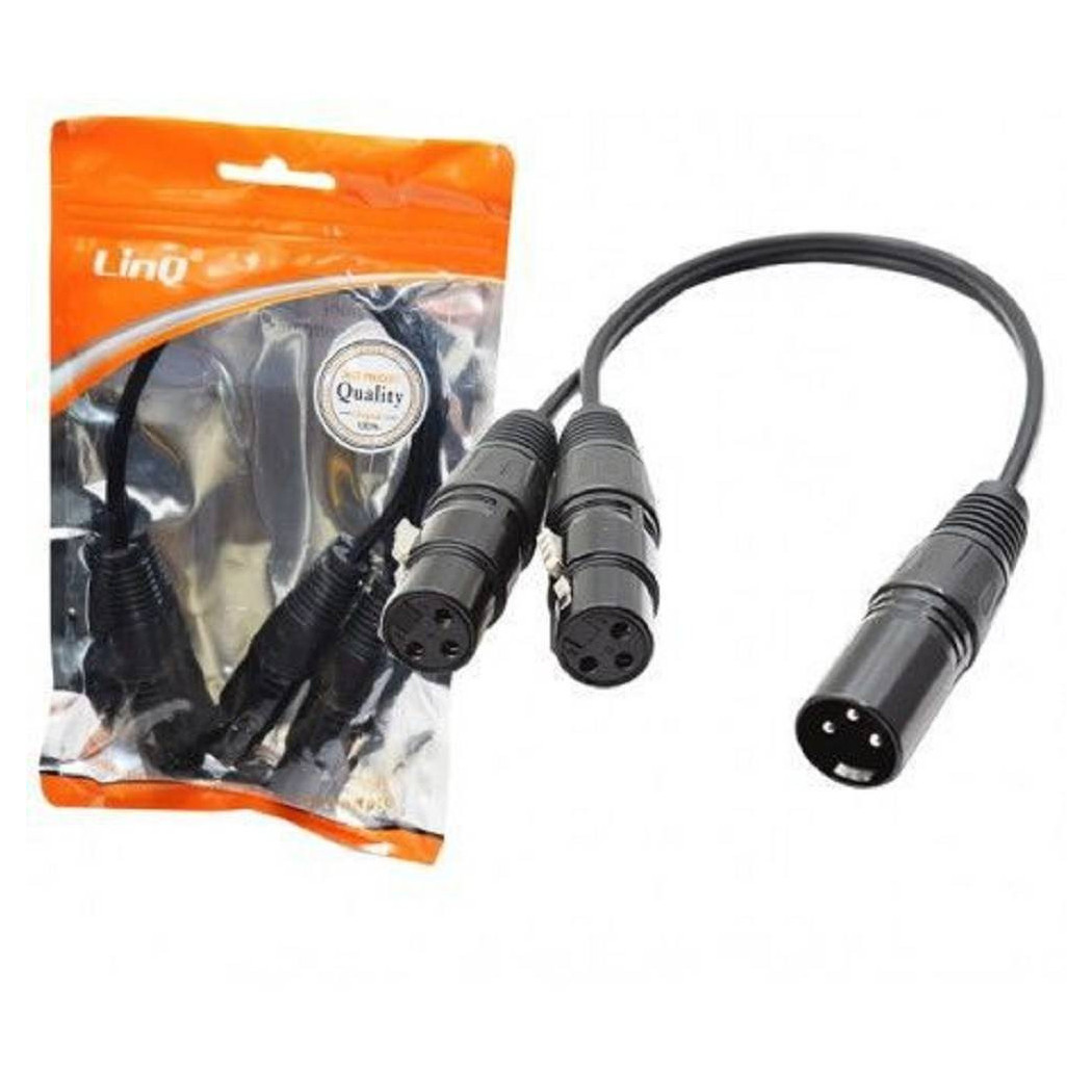 foto del prodotto trade shop cavo adattatore audio da 2 xlr femmina a xlr maschio 30 cm microfoni kl 9225 