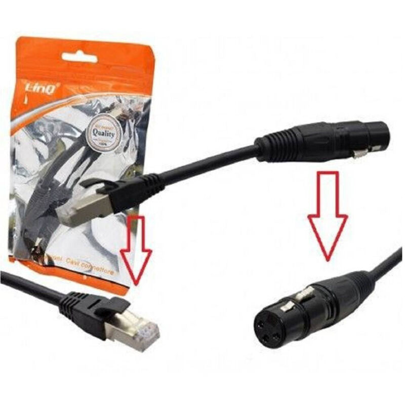 foto del prodotto trade shop cavo adattatore audio da xlr femmina a rj45 maschio lan di rete da 15 cm kl 9236 