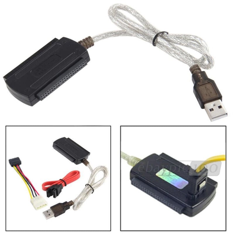 foto del prodotto trade shop cavo adattatore ide sata usb 2.0 supporta hd hard dsik 2.5 3.5 alimentatore 