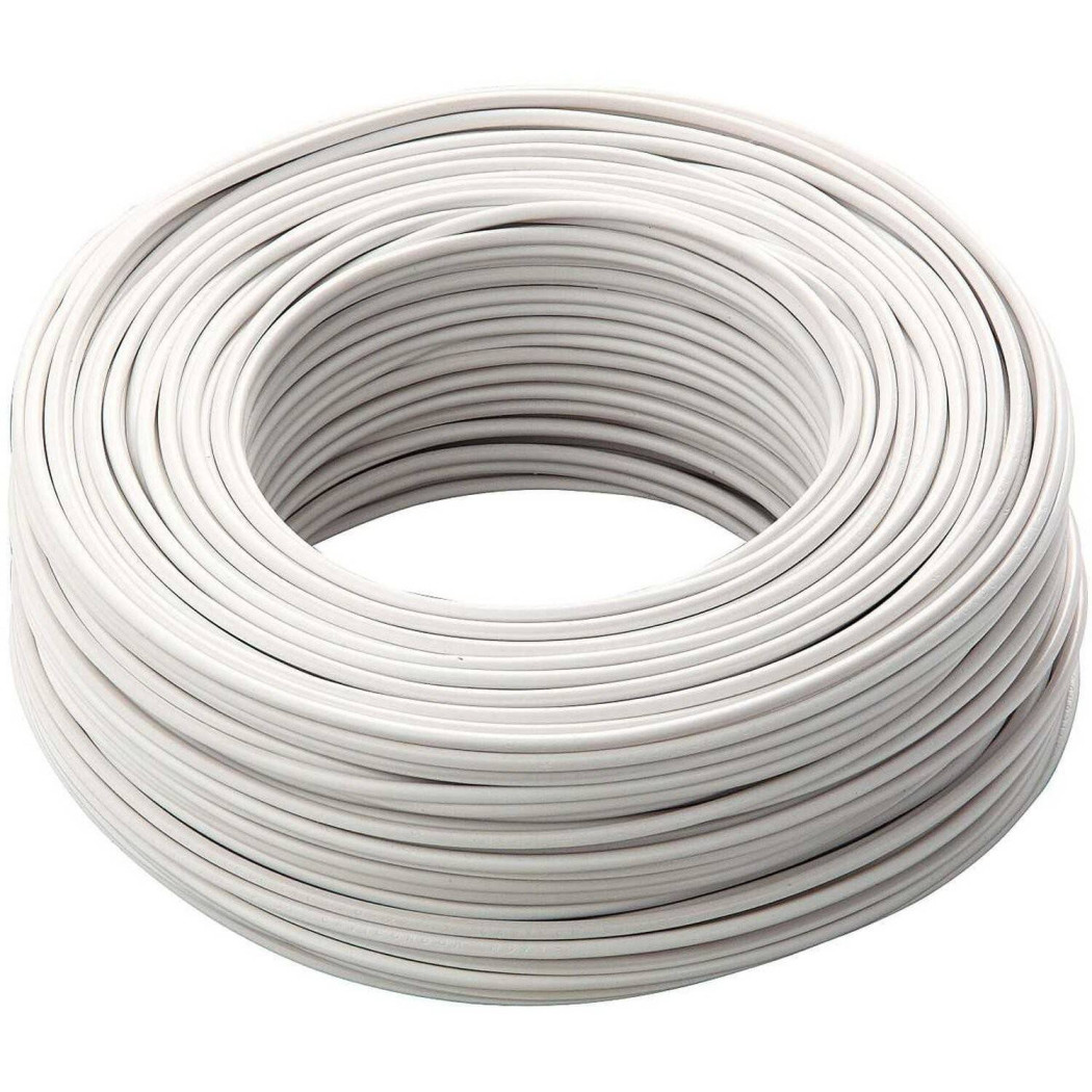 foto del prodotto trade shop - cavo bianco 100 mt isolato unipolare 1 x 2,5 m2 antifiamma materiale elettrico -