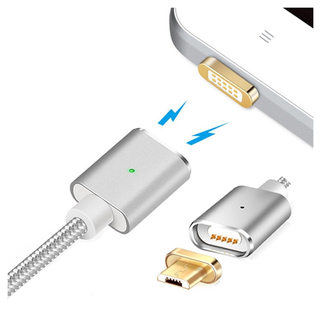 foto del prodotto trade shop cavo di ricarica magnetico led adattatore caricabatterie per android micro usb 