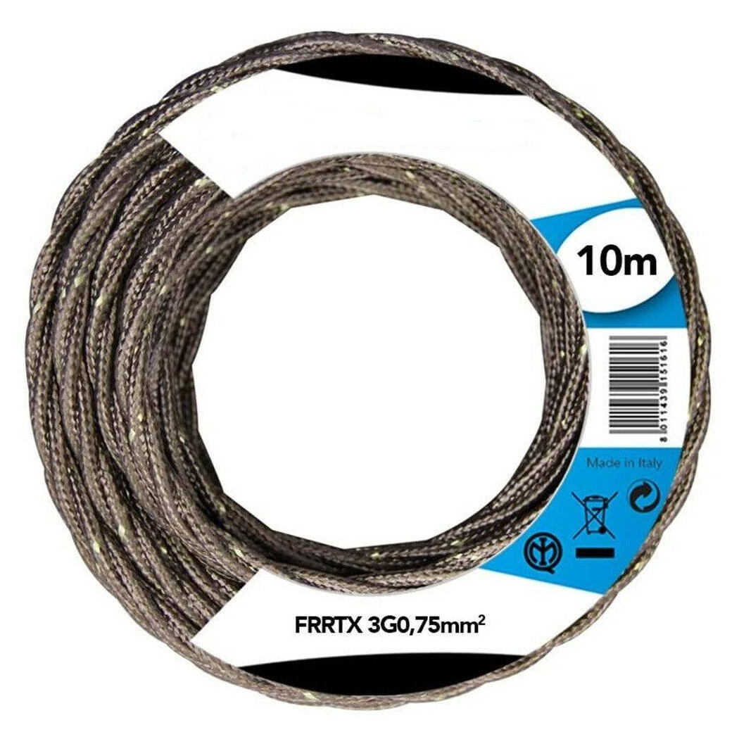foto del prodotto trade shop cavo elettrico in tessuto frrtx 10mt intrecciato per lampada e lampadario bronzo 
